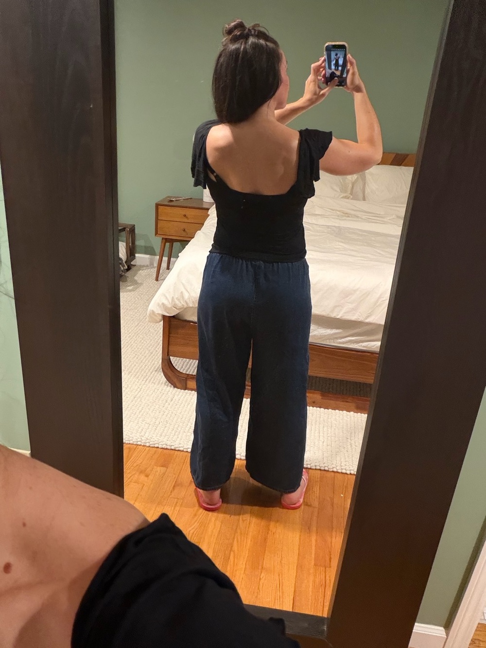 Vintage Miu Miu Black Tie-Front Scoop Neck Tank Top Flutter Sleeves Sm - Picture 7 of 7